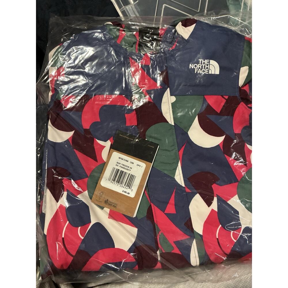North Face Baby 12m Freedom Insulated Snow Suit NWT Pink One Piece Snowsuit - Picture 4 of 5